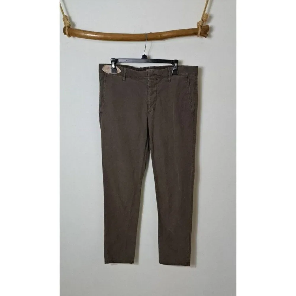 Incotex Chino Pants Brown Cotton Stretch Comfort Slim‎ Fit Slowear Size 3…